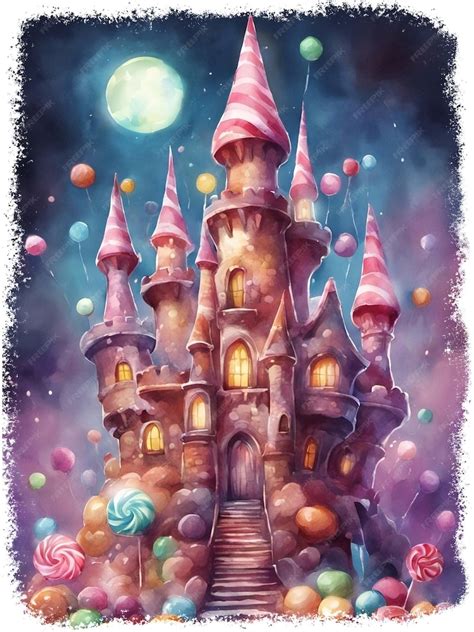 Premium Photo | Fantasy candy castle illustration