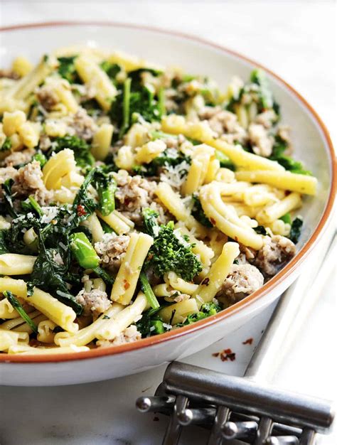 Broccoli Rabe and Sausage Pasta - Pinch and Swirl