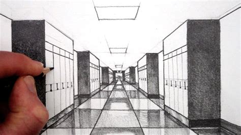 How to Draw 1-Point Perspective for Beginners: A Hallway - YouTube