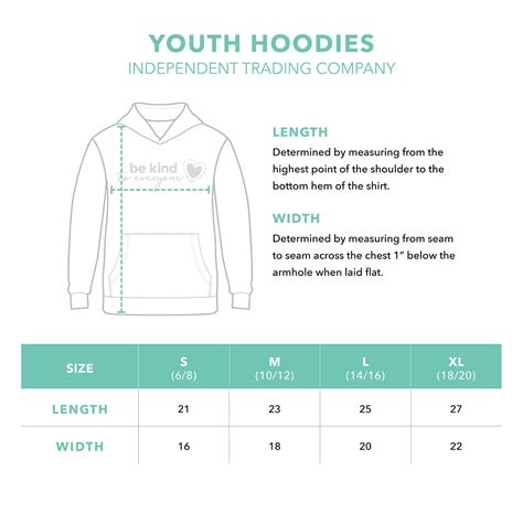 Youth Hoodie Sizing Guide – Be Kind to Everyone