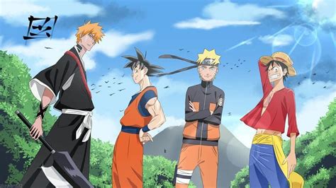 Ichigo Goku Y Naruto Y Luffy In 2021 Anime Crossover Anime Luffy ...