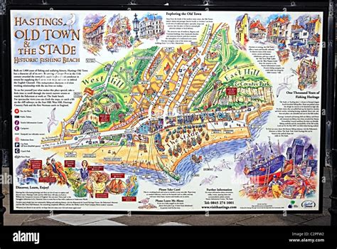 Local Attractions Map, Hastings Stock Photo - Alamy