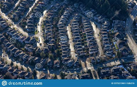 Aerial View of Residential Homes in a Neighborhood of Suburban Modern ...