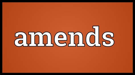 Amends Meaning - YouTube