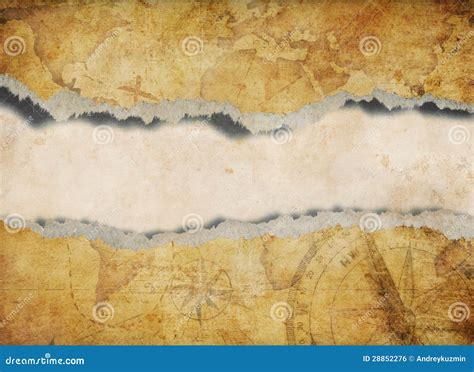 Torn or Ripped Old Map Background Stock Illustration - Illustration of ...