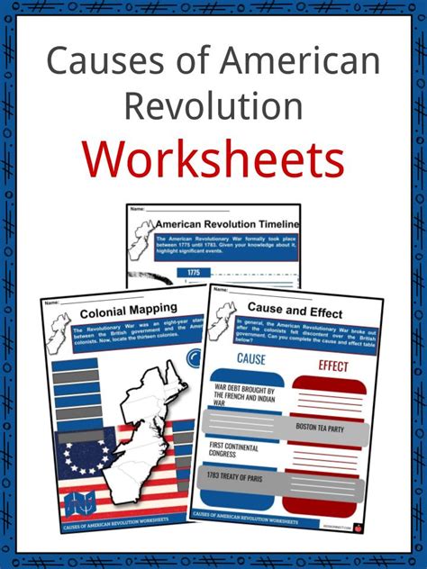 Causes of the American Revolution Facts & Worksheets For Kids