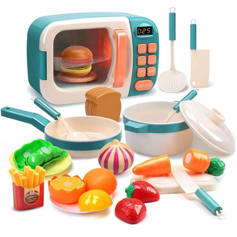 CUTE STONE Toys Kitchen Play Set Kids Pretend Play Electronic Oven with ...