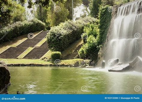 The Falls Garden in Eur Lake, Rome Stock Photo - Image of modern ...