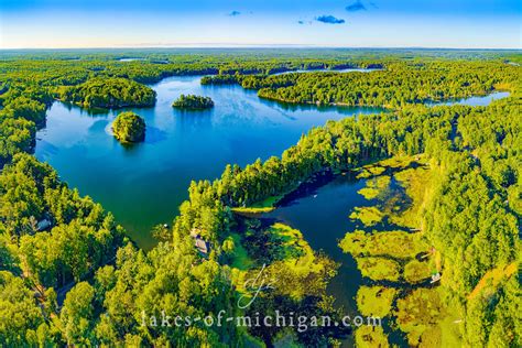 Spider Lake near Traverse City Aerial Photo from N — Aerial, Landscape ...