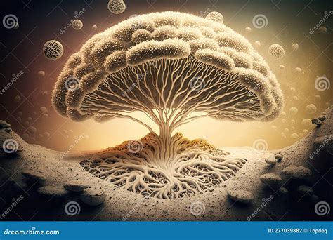 Natural Fungus Mycelium Network Illustration Stock Illustration ...