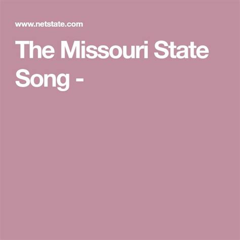 Songs and Poetry: 1 The Missouri State Song | Missouri state, Songs ...