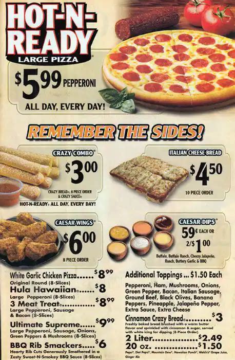 Little Caesars Pizza a New York City: Foto del Menu con Prezzi ...