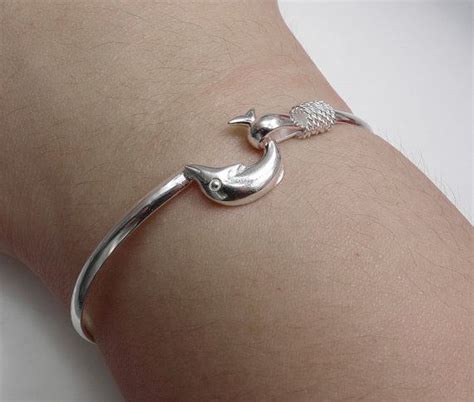 Sterling Silver Dolphin Bracelet, Cuff, Anklet, Bangle, 925 Solid ...