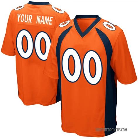 Men's Custom Denver Broncos Game Orange Team Color Jersey