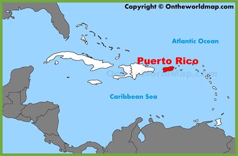 Puerto Rico location on the Caribbean map - Ontheworldmap.com