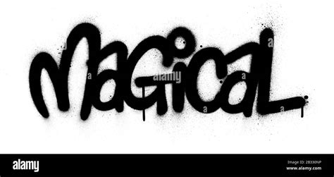 graffiti magical word sprayed in black over white Stock Vector Image ...