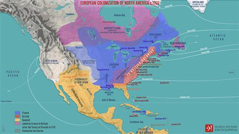 European Colonization of North America c.1750 (Illustration) - World ...