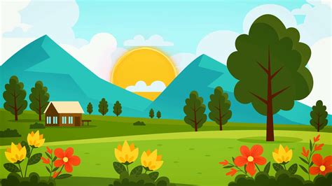 Free Animated Landscape Background (Sun, Tree ,Landscape, Garden) - YouTube