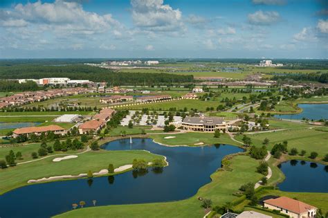 An aerial shot of the Eagle Creek Golf Course and Club house at Eagle ...