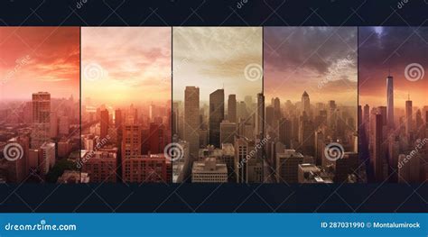 City Horizon Skyline Could and Building Background Stock Illustration ...