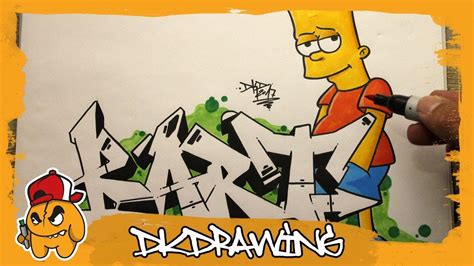 How to draw graffiti letters Bart & Bart Simpson Character (The ...