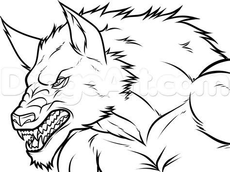 How To Draw A Werewolf Easy Drawing Werewolf Howling Sketch Step By ...