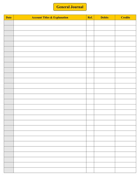 Accounting Ledgers And Journals Printable