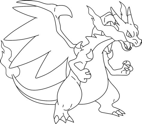 Download Mega Charizard Drawing - Mega Charizard X Coloring - Full Size ...