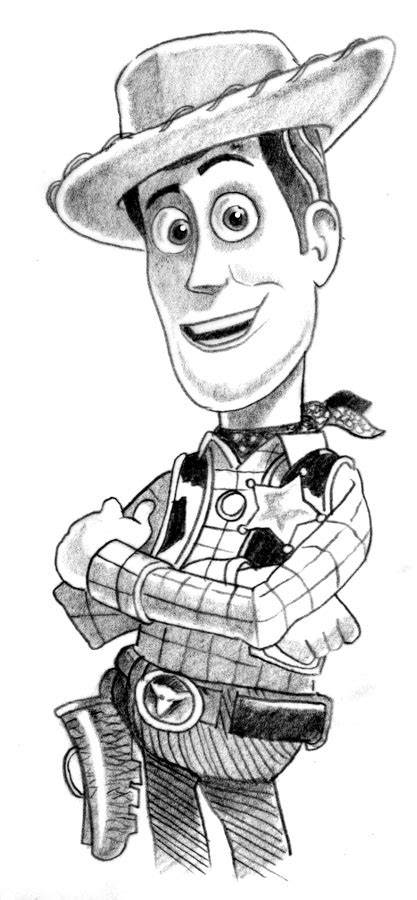 Woody Toy Story Pencil Drawing Sketch Coloring Page