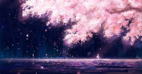 HD wallpaper: cherry blossom illustration, anime girls, trees, Shigatsu ...