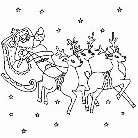 Santa Sleigh And Reindeer Coloring Pages Reindeer And Sleigh | Images ...