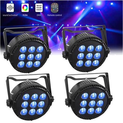 Stage Lights,9 LED DJ Par Lights RGBW Mixed Effect Stage Lighting ...