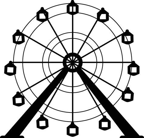 ferris wheel silhouette on white background. ferris wheel lined sign ...