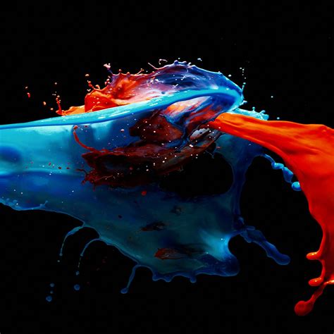 Paint Splash Art Illust Dark Blue Red iPad Air Wallpapers Free Download