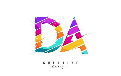 DA letter logo with creative cuts and bright colors design. 5040600 ...