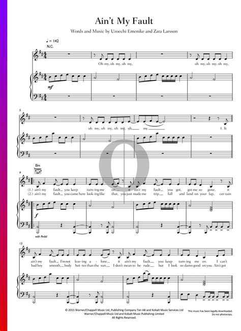 Ain't My Fault (Zara Larsson) Piano Sheet Music - OKTAV