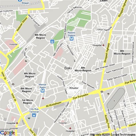 Map of Baku, Azerbaijan | Hotels Accommodation