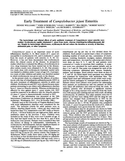 (PDF) Early Treatment of Campylobacter jejuni Enteritis