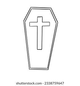 Coffin Drawing Design Halloween Stock Illustration 2338759647 ...