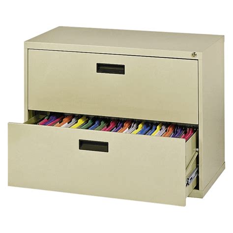 Sandusky Steel Lateral File Cabinet with Plastic Handle, 2 Drawers ...