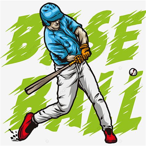 Baseball Hit Clipart Transparent PNG Hd, Baseball Player Hitting The ...