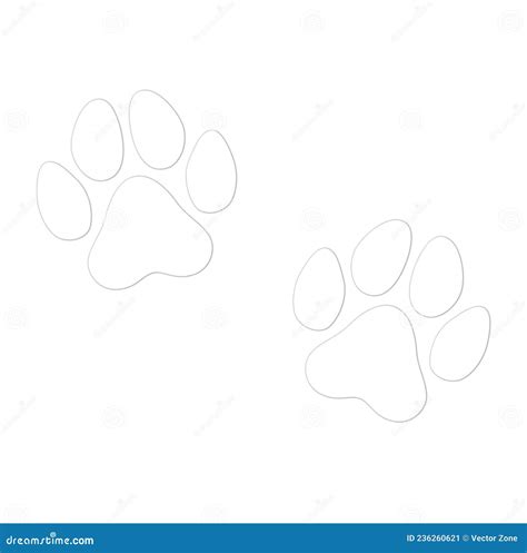 Paw Print Trail Vector Illustration on White Background Stock Vector ...