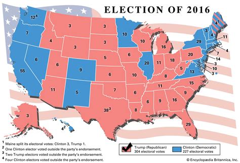 Political Map Of Usa 2016