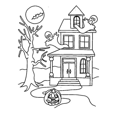 Printable Haunted House Coloring Pages