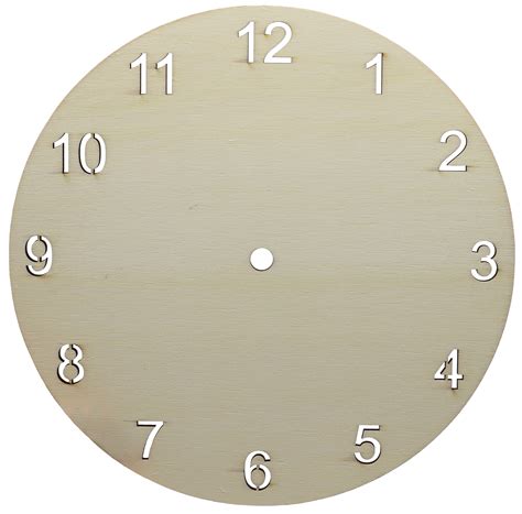 Clock Face for Crafts, DIY Unfinished Wood Clock Face Blank, 9" Round ...