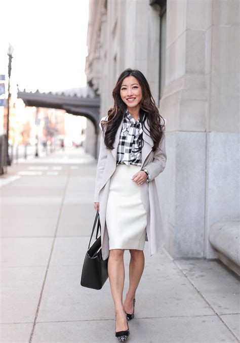 Business Casual Outfits // Plaid Flannel + Winter White | Business ...