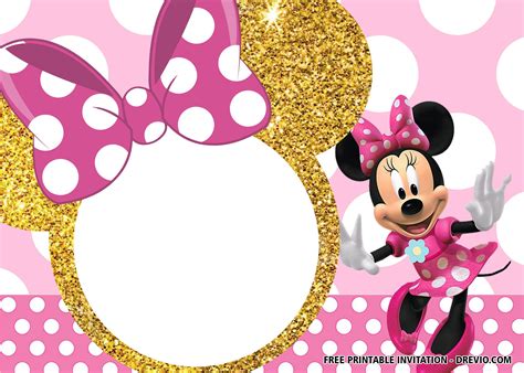 30+ FREE Printable Minnie Mouse Birthday Invitation Templates | DREVIO ...