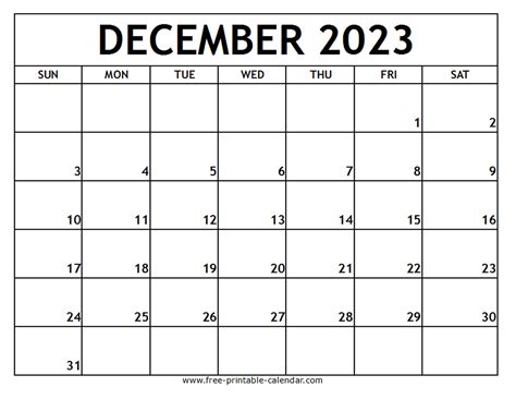 Calendar 2023 December Printable Free – Get Calendar 2023 Update