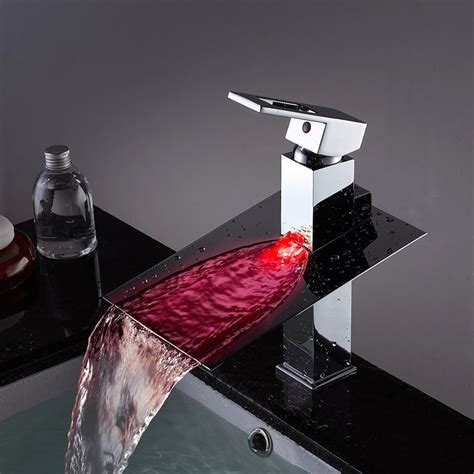 LED Waterfall Faucet 3 Colors changed by Water Temperature - Decoratormall