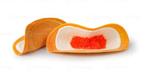 Thai Dessert Khanom Buang isolated on white background, Thai crispy ...